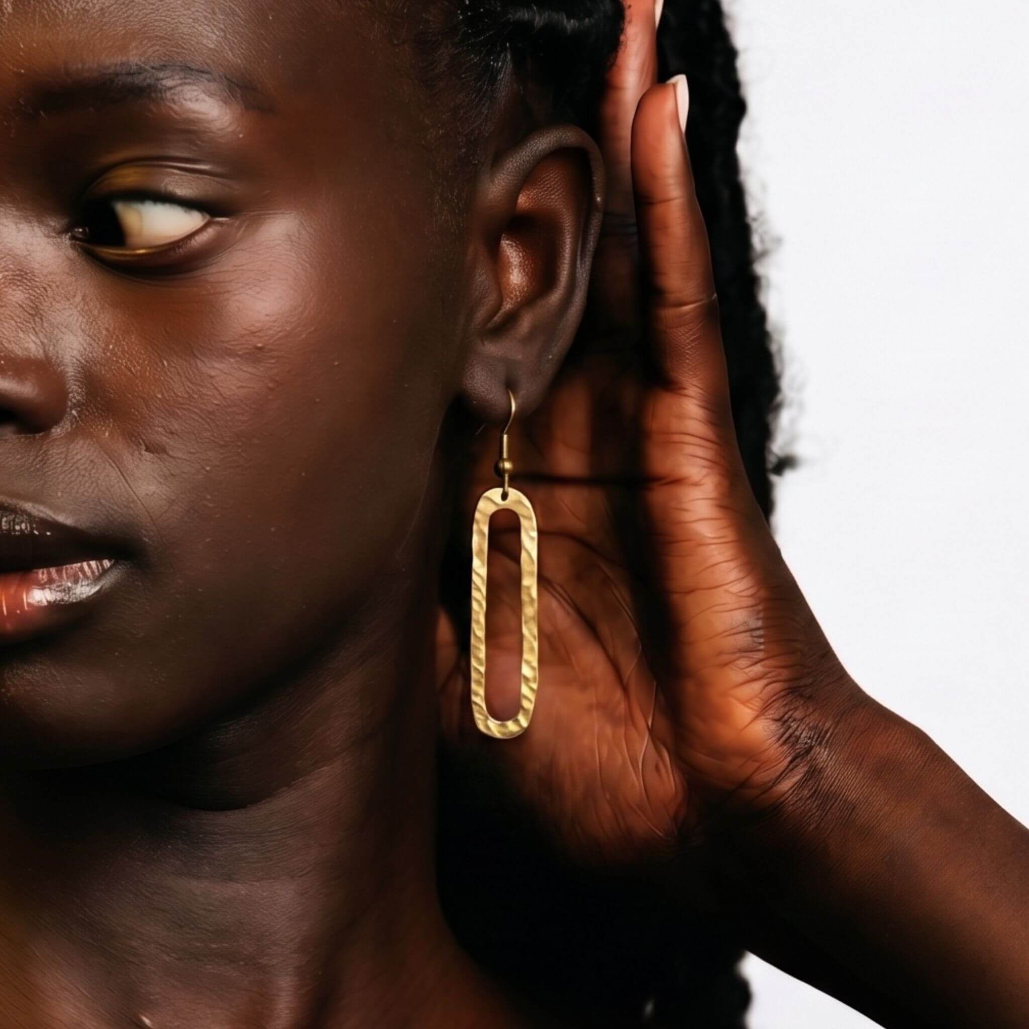 Elongated Oval Hoop Earrings for Women - Mvua