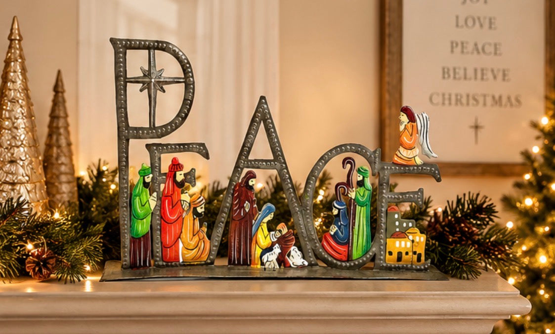 Peace Nativity Painted