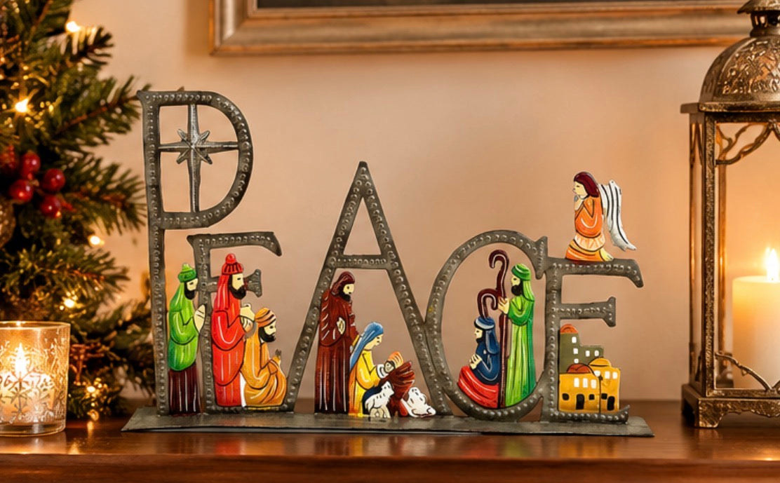 Peace Nativity Painted