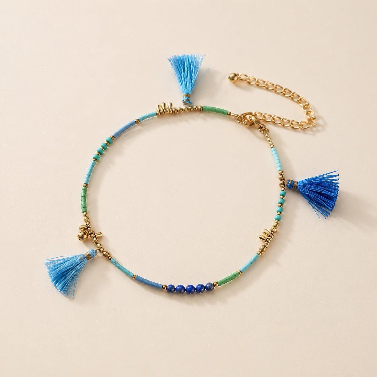 Penelope Bead & Tassel Anklet - Thailand