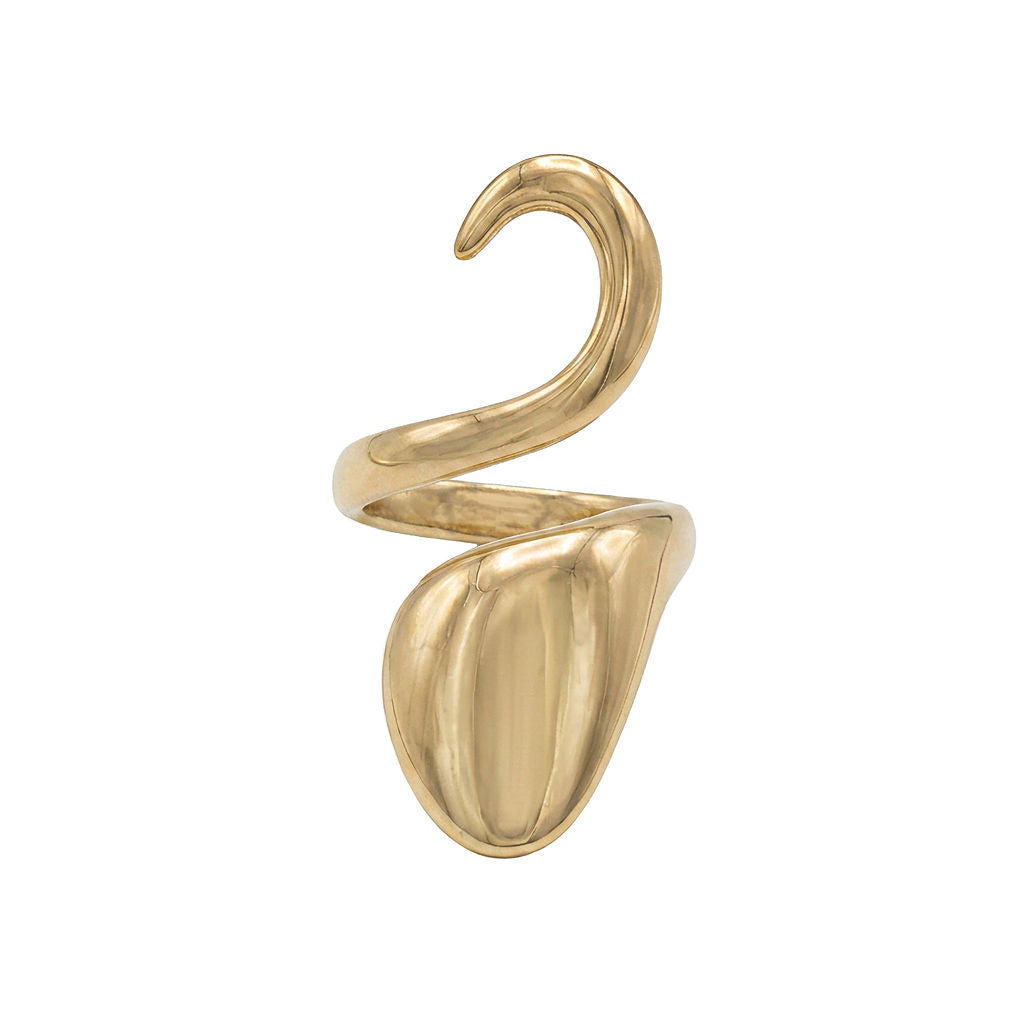 Open Wrap Initial Ring for Women - Kivuli