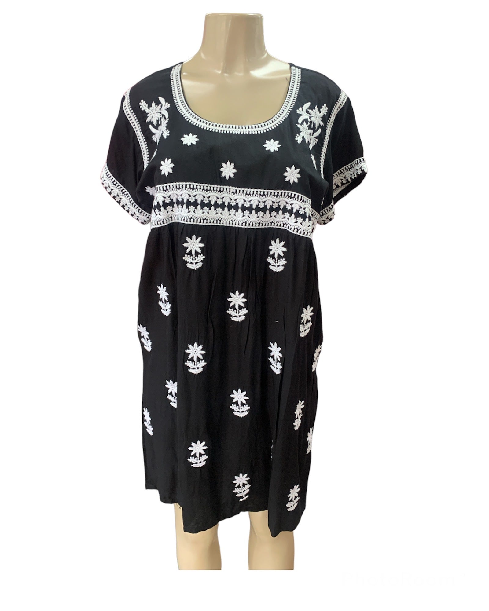 India Embroidered Black Dress