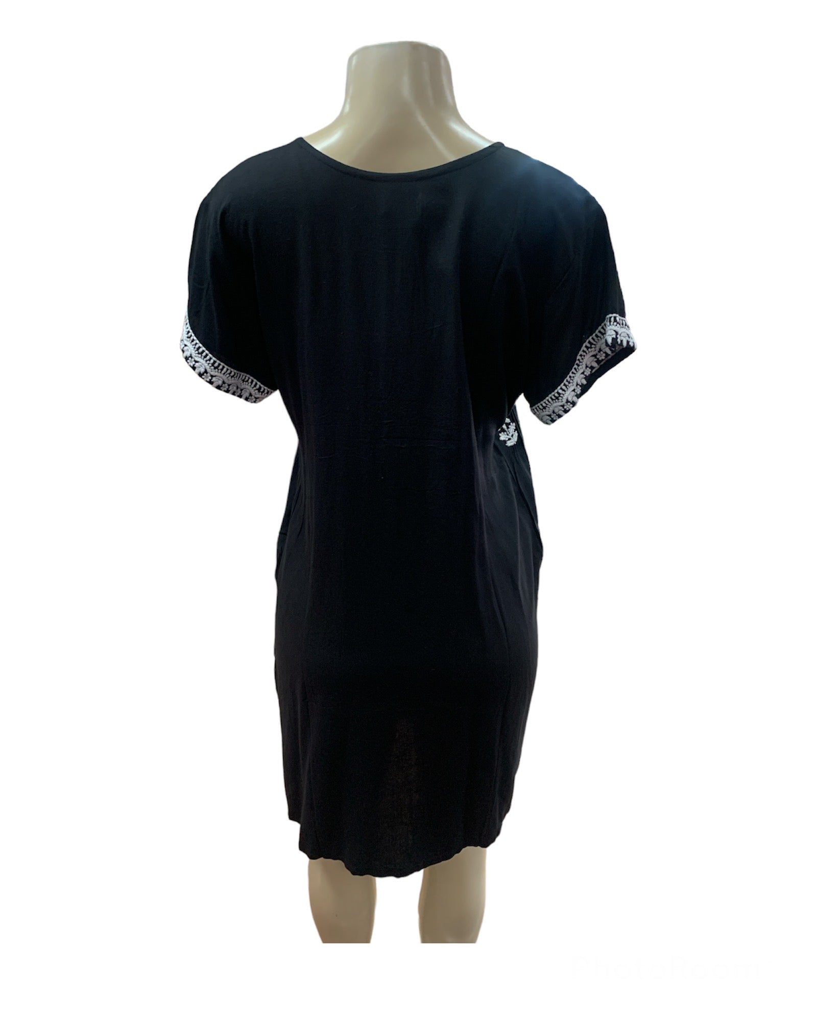 India Embroidered Black Dress