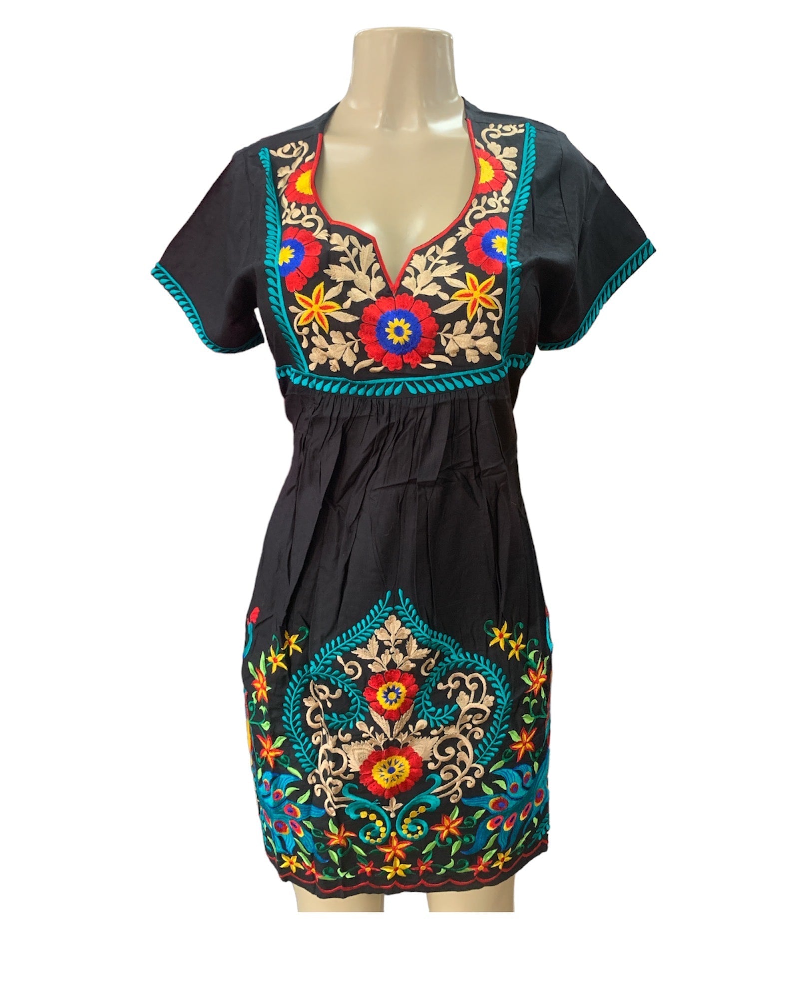 India Embroidered Black Dress