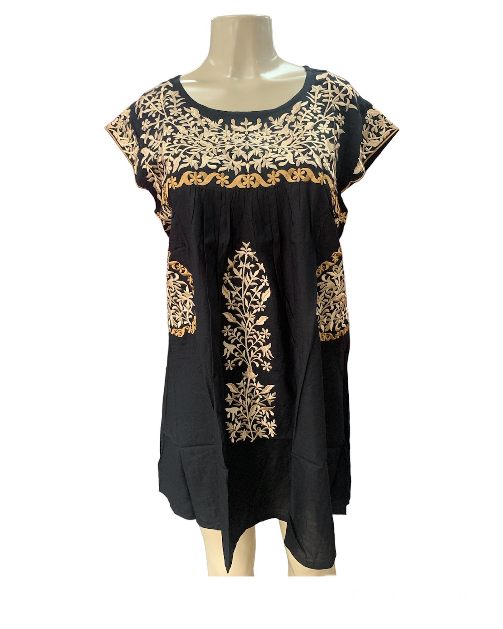 India Embroidered Black Dress