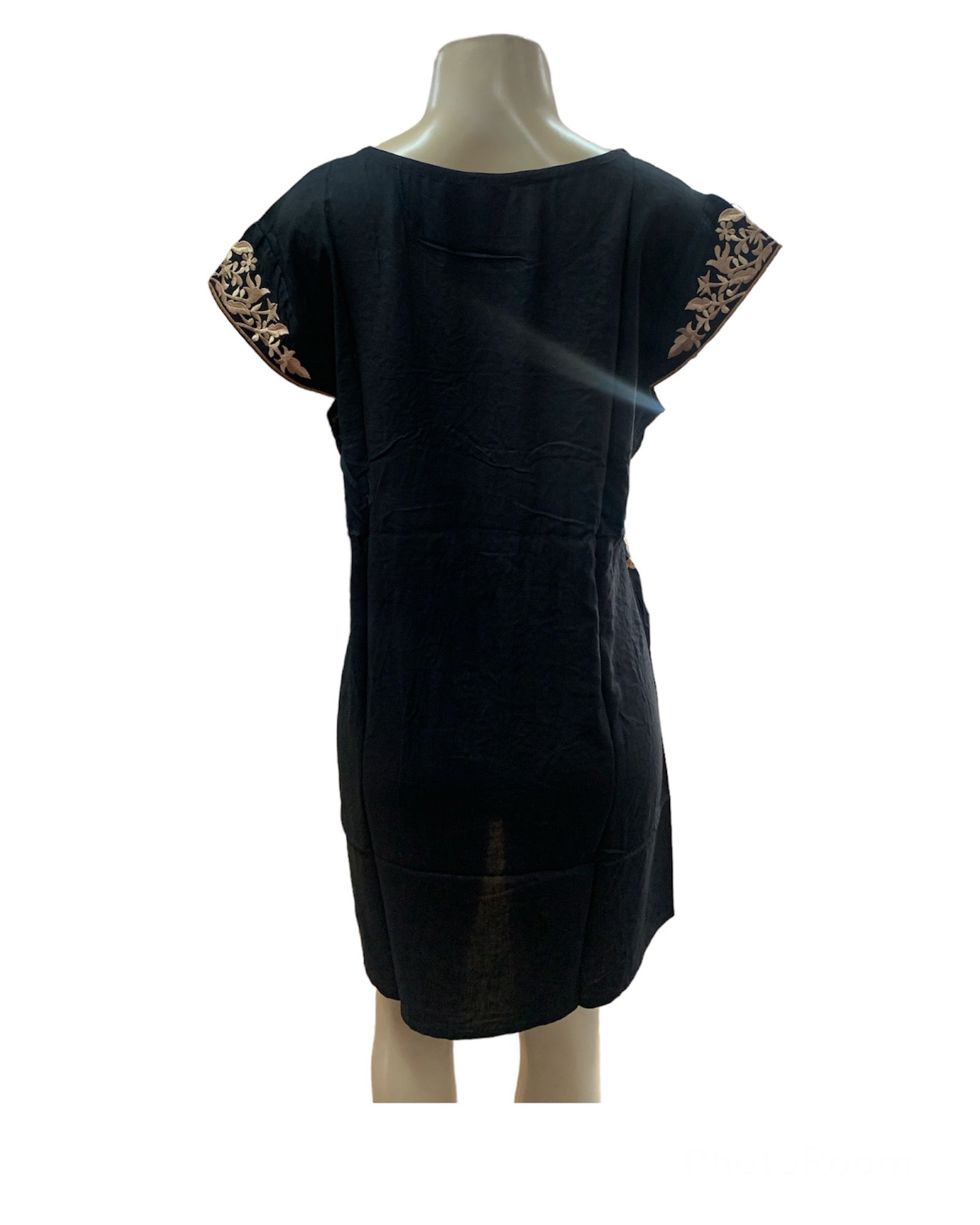India Embroidered Black Dress