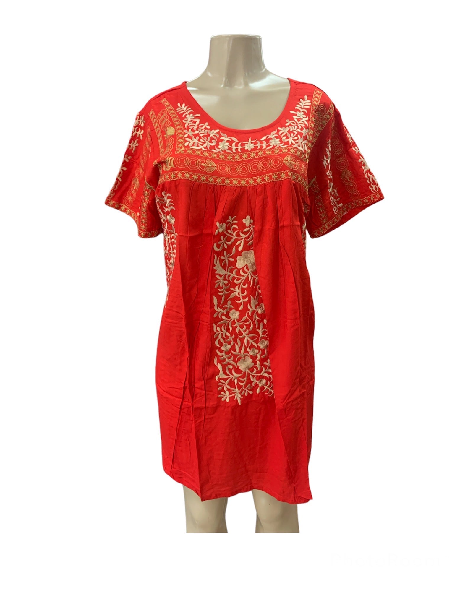 India Embroidered Red Dress