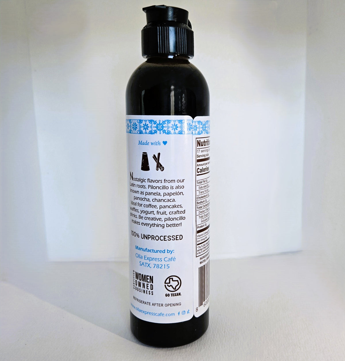 .Piloncillo Syrup Bottle