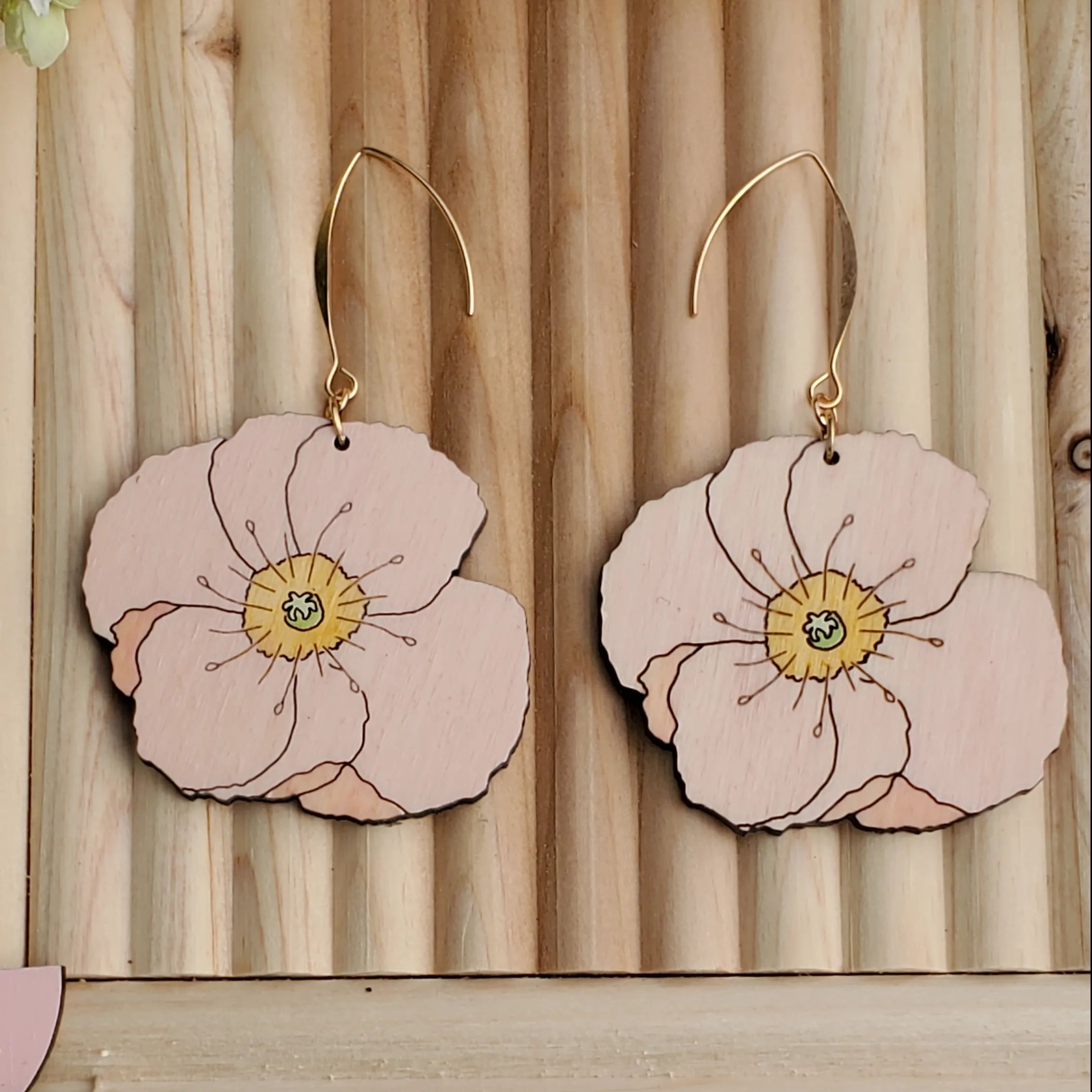 Pink Poppy Earrings
