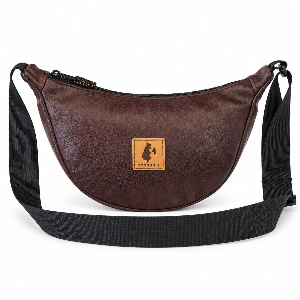 Round Mini Vegan Leather Shoulder Bag - Vegan Leather Purse