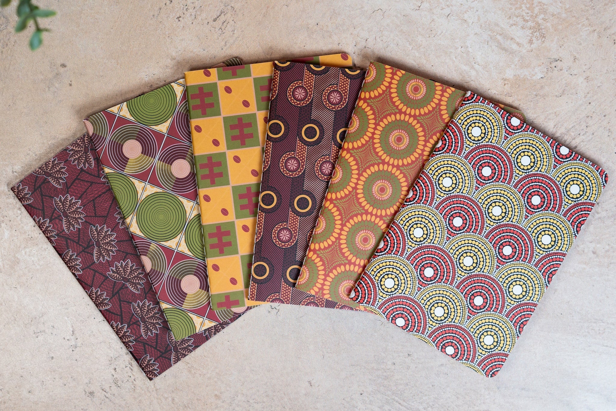 African Print Pocket Notebook - Discs (Ankara)
