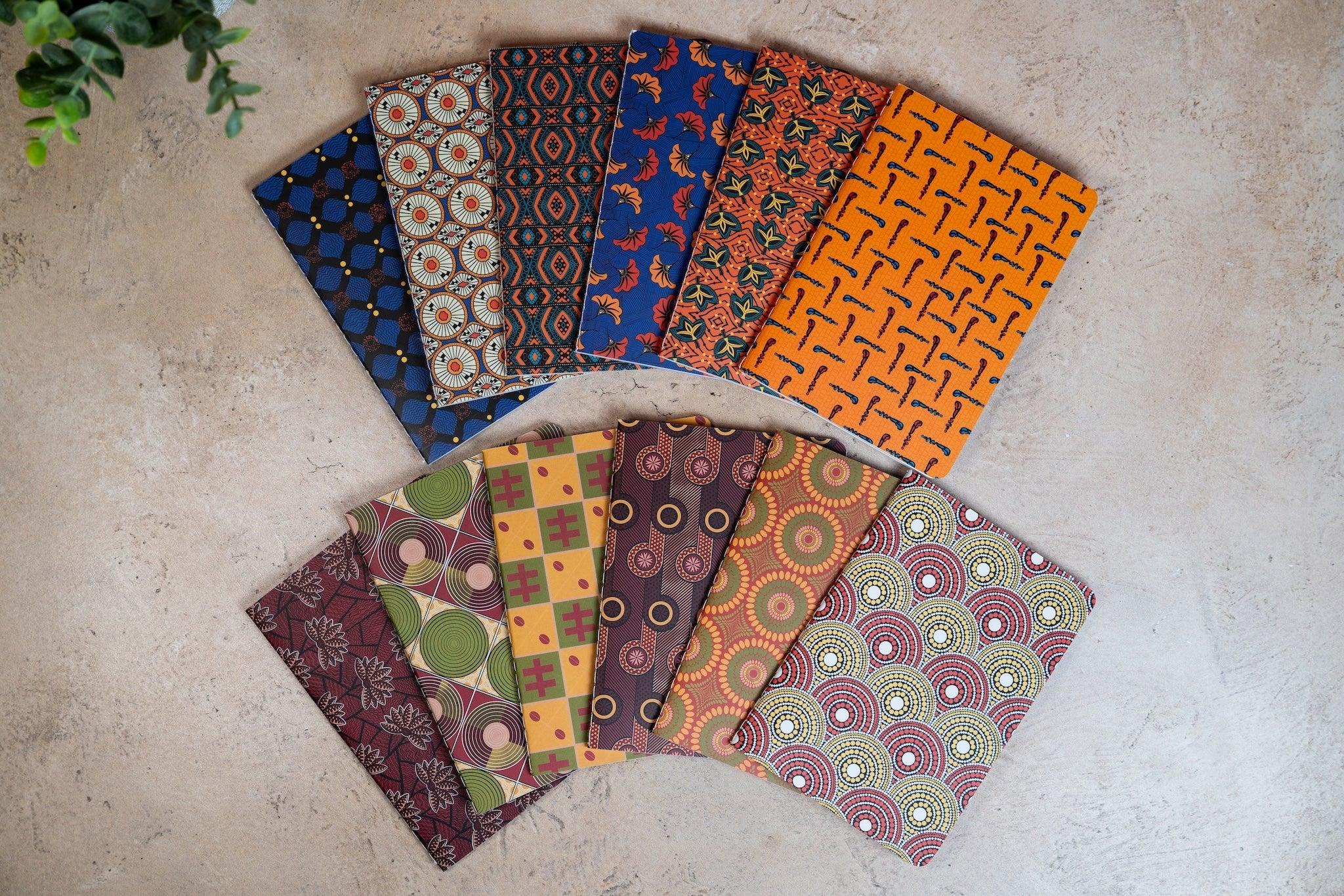 African Print Pocket Notebook - Walking Sticks (Ankara)