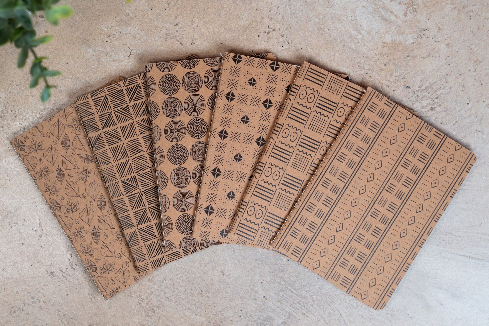 African Print Pocket Notebook - Leaves