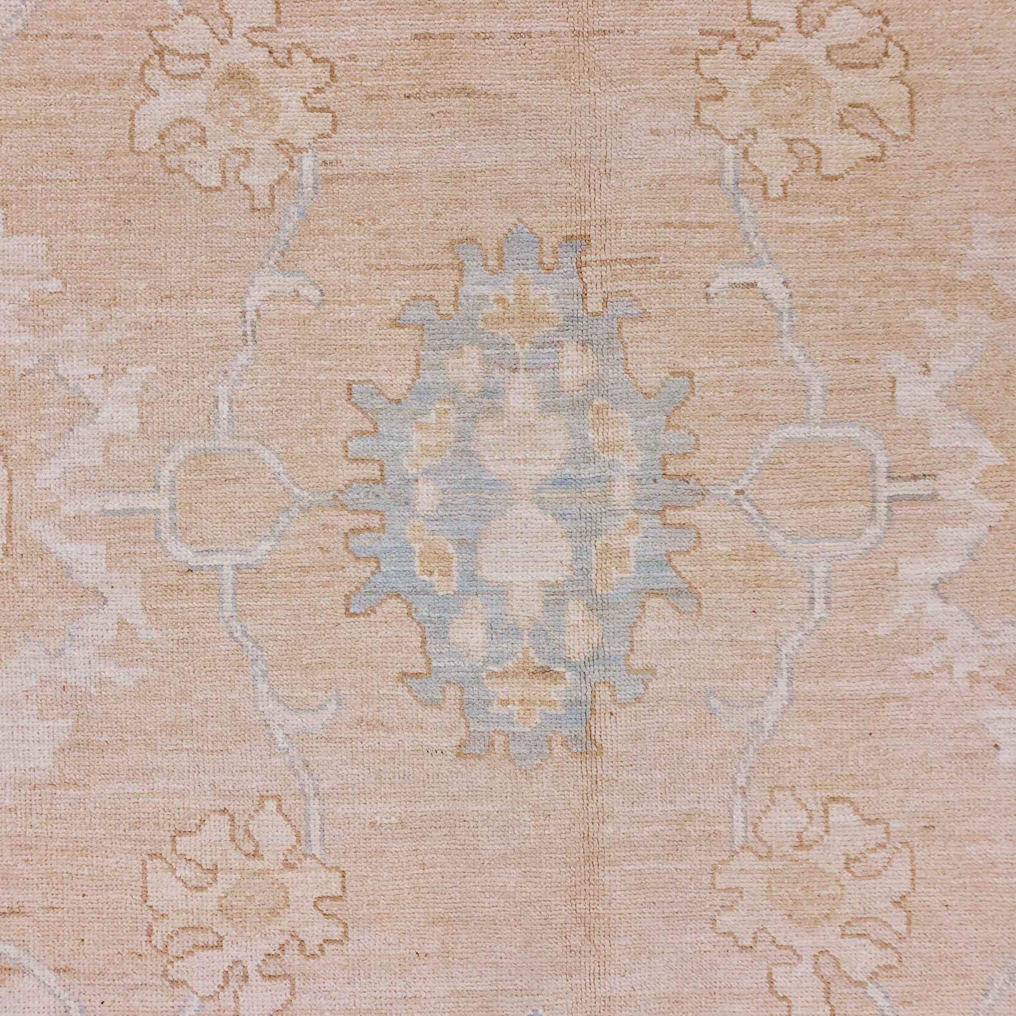 Antique Washed Oushak (10'04"x14'07") sand/lt.blue
