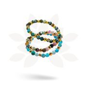 Multi-Stone Gemstone Bead Elastic Ring - Thailand