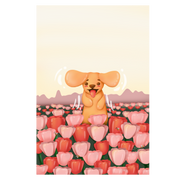 Dog Flower Field Print
