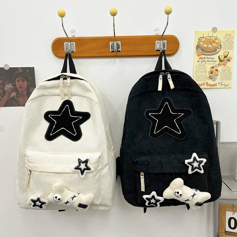 Black Grey White Backpack - High Quality Large Capacity Waterproof Travel Bag