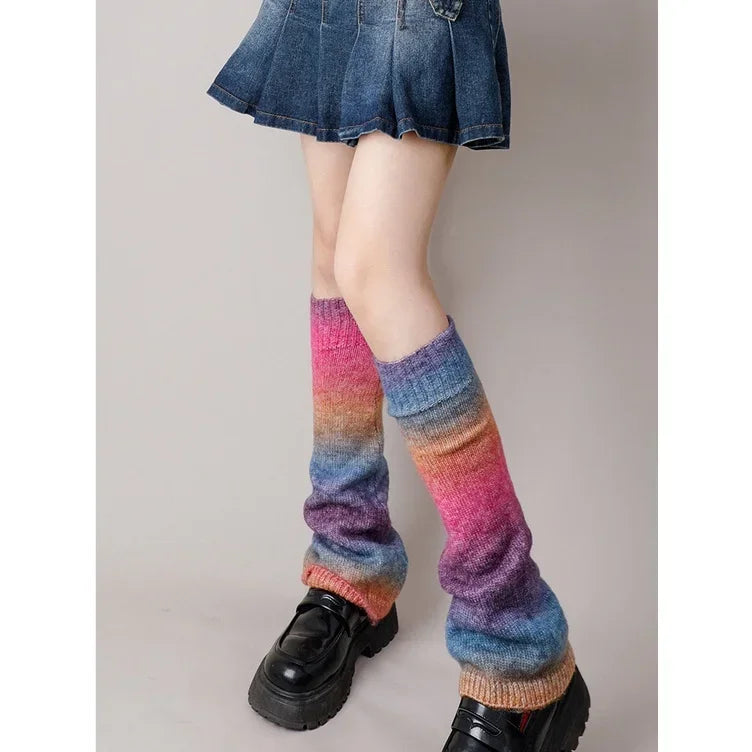 Y2K Punk Knitted Leg Warmers