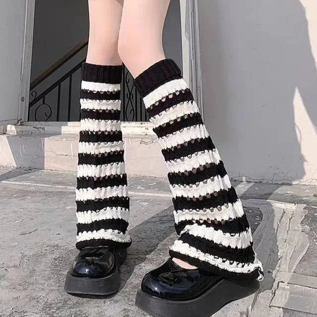 Y2K Punk Knitted Leg Warmers
