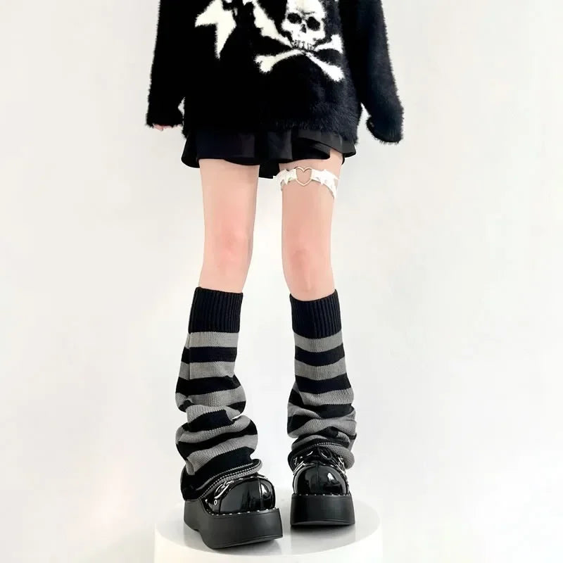 Y2K Punk Knitted Leg Warmers