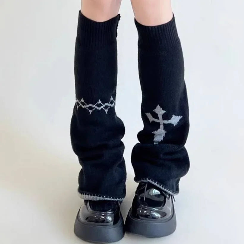 Y2K Punk Knitted Leg Warmers