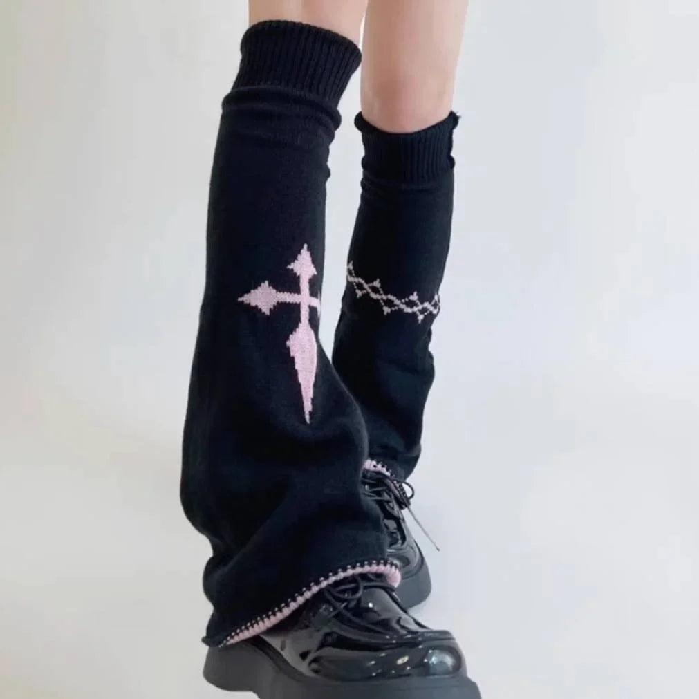Y2K Punk Knitted Leg Warmers