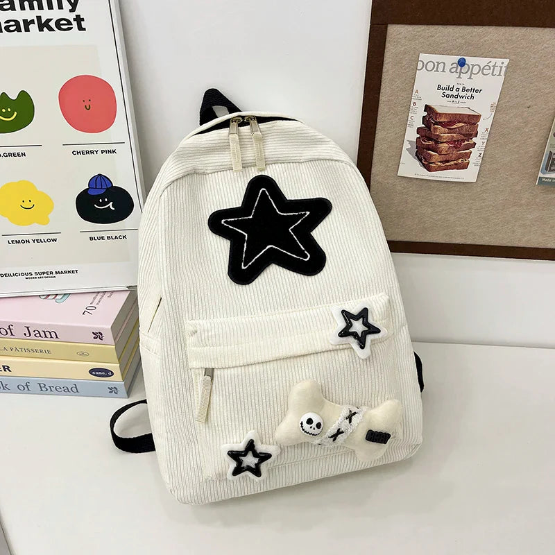 Black Grey White Backpack - High Quality Large Capacity Waterproof Travel Bag