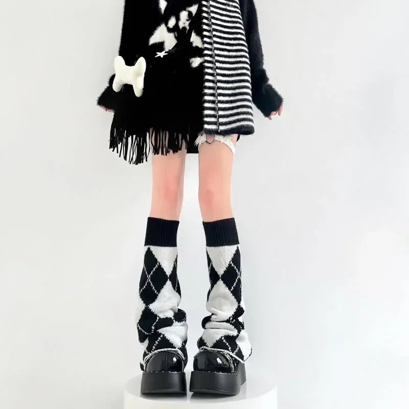 Y2K Punk Knitted Leg Warmers