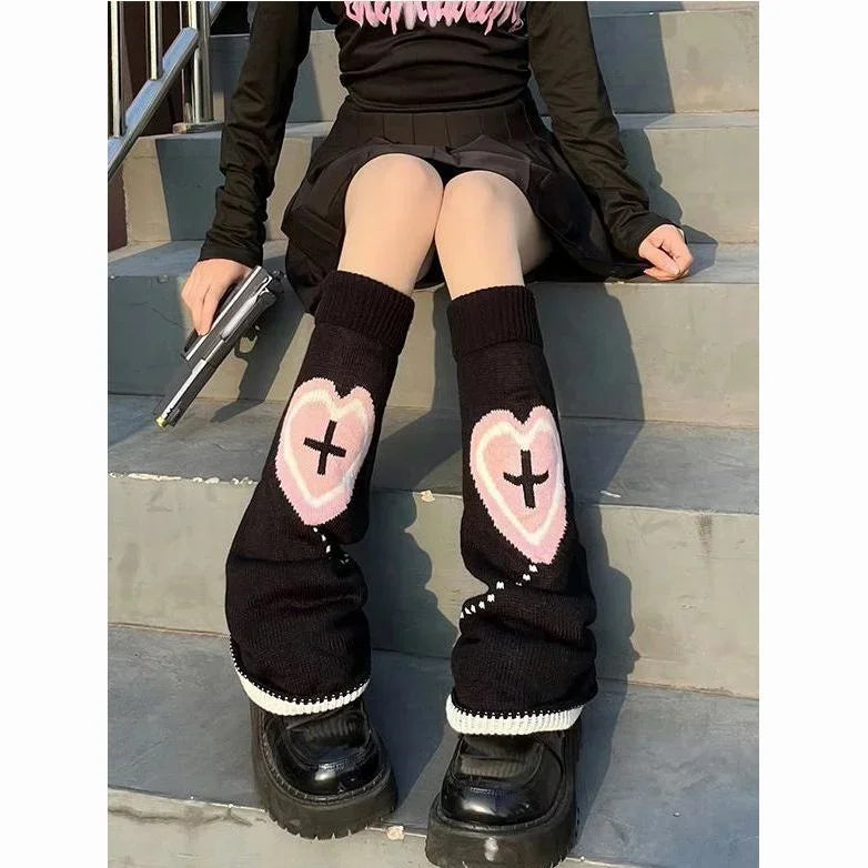 Y2K Punk Knitted Leg Warmers