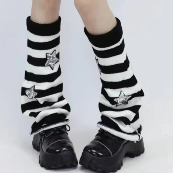 Y2K Punk Knitted Leg Warmers