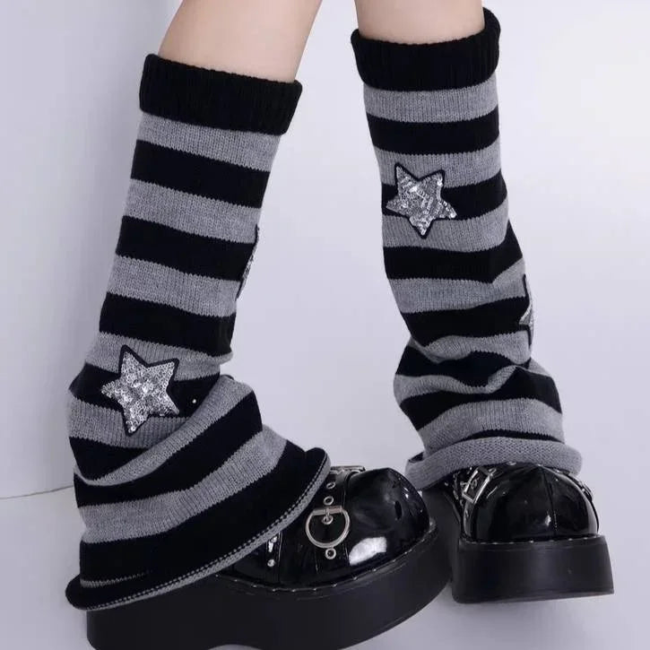 Y2K Punk Knitted Leg Warmers