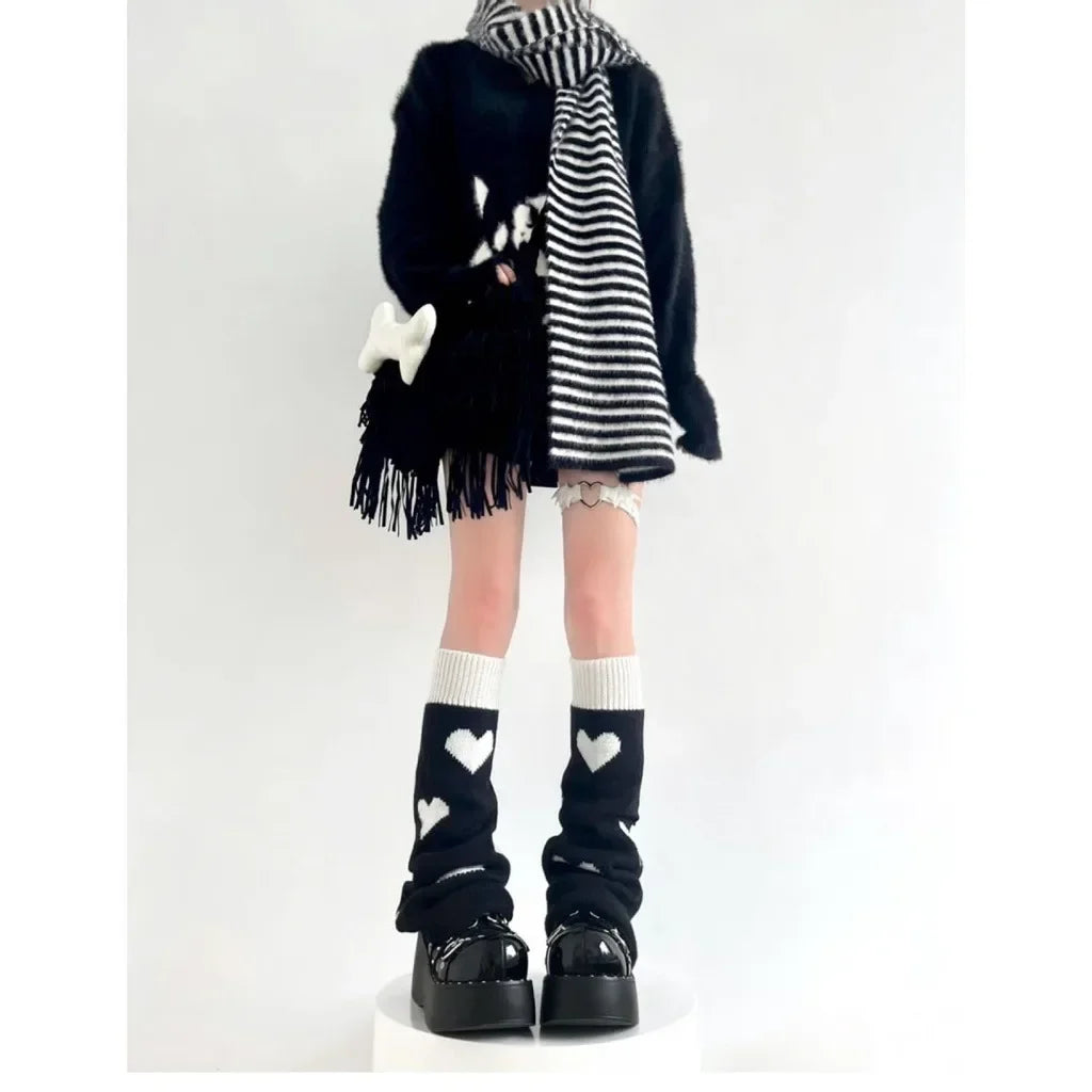 Y2K Punk Knitted Leg Warmers