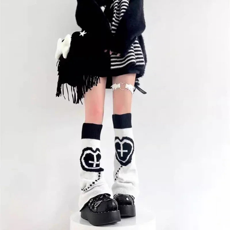 Y2K Punk Knitted Leg Warmers