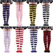Color Striped Stockings Japanese Over Knee Socks