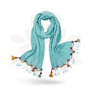 Cotton Pom Pom Sustainably Made Scarf - Thailand