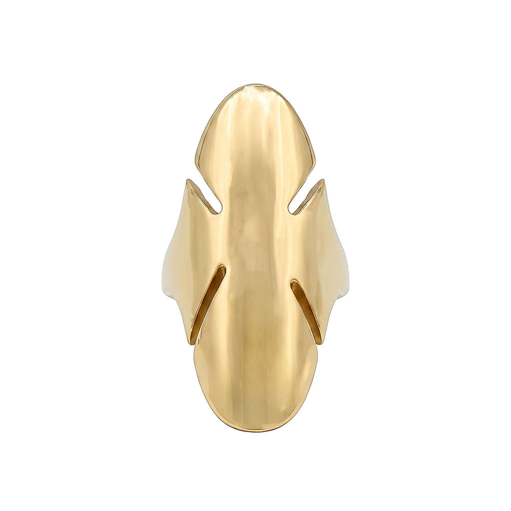 Sahara Leaf-Shaped Brass Ring for Women