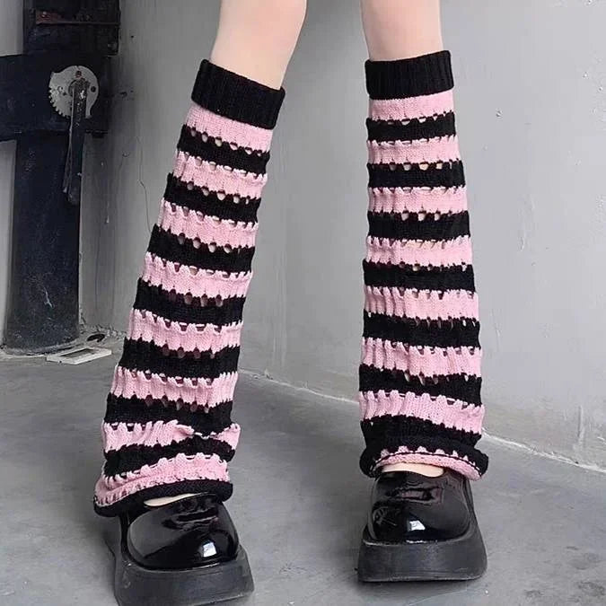Y2K Punk Knitted Leg Warmers