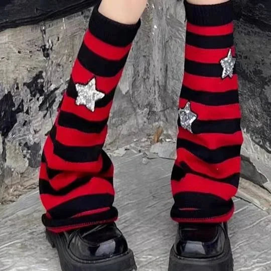 Y2K Punk Knitted Leg Warmers
