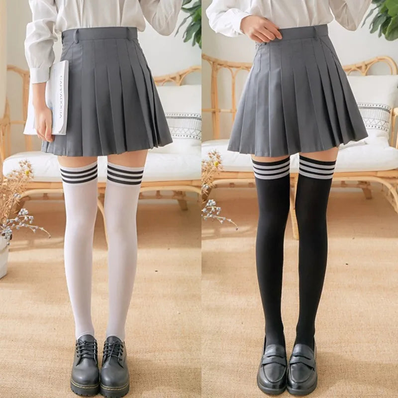 Solid Color Lolita Long Stockings
