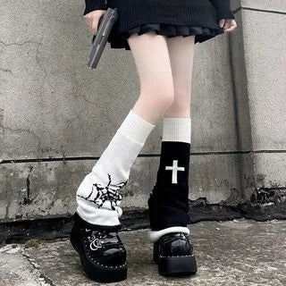 Y2K Punk Knitted Leg Warmers
