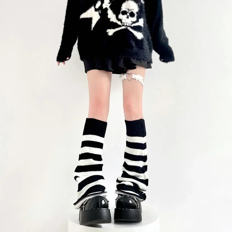 Y2K Punk Knitted Leg Warmers