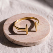 Double T Wrap Around Cuff Bracelet in Brass - Simba