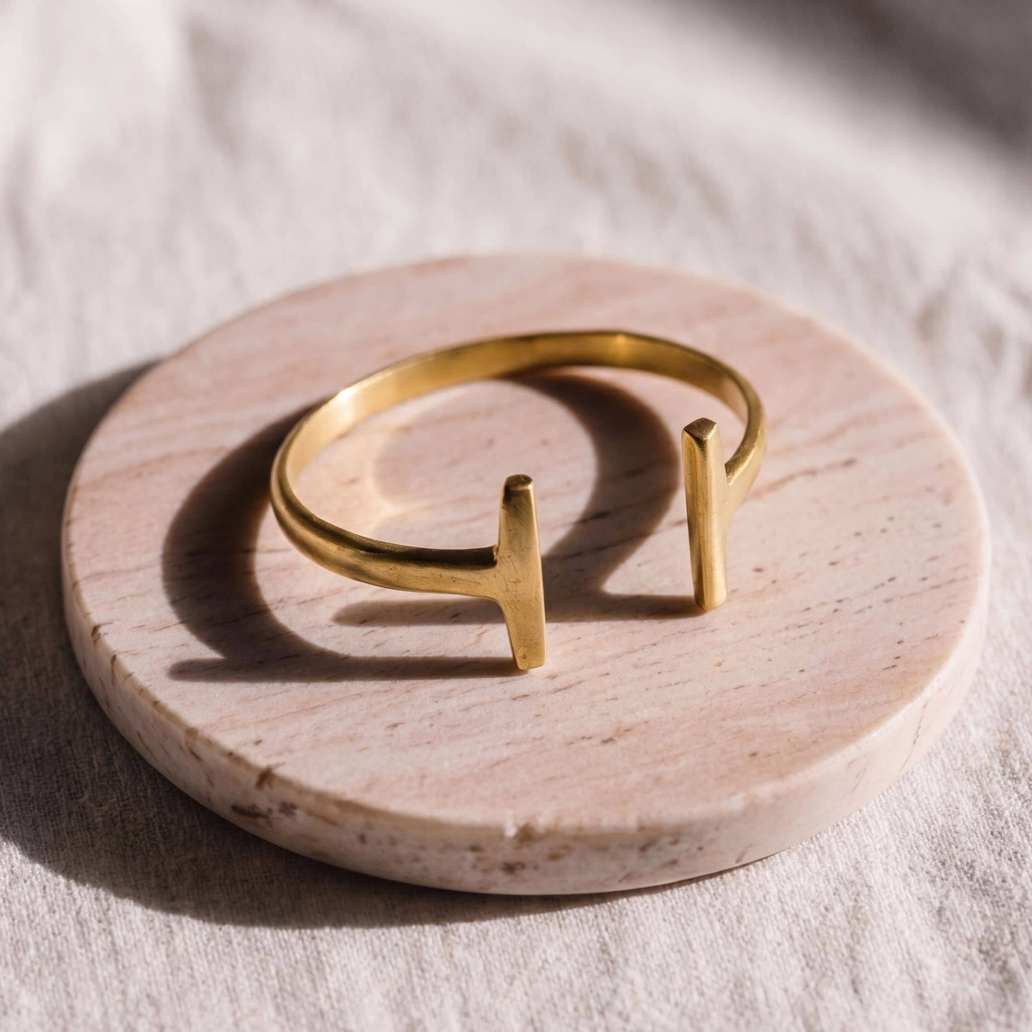 Double T Wrap Around Cuff Bracelet in Brass - Simba
