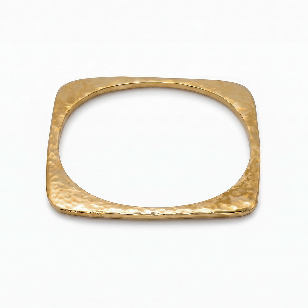 Smooth Brass Square Bracelet – Leo Unisex Handmade Bangle