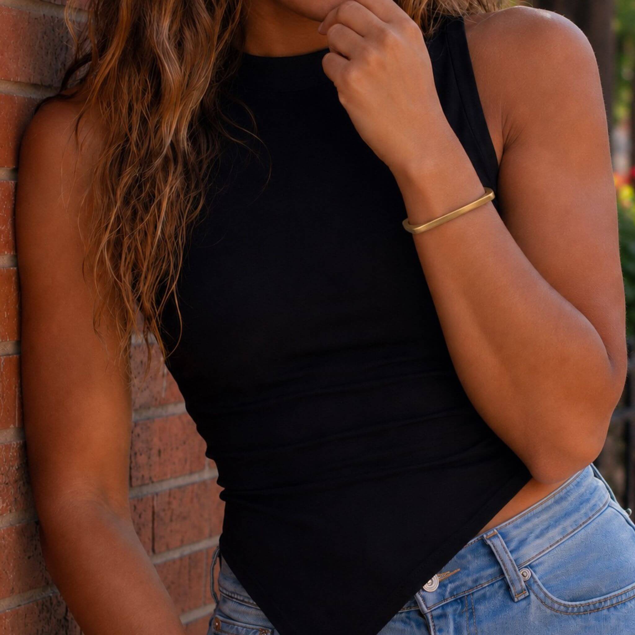 Smooth Brass Square Bracelet – Leo Unisex Handmade Bangle