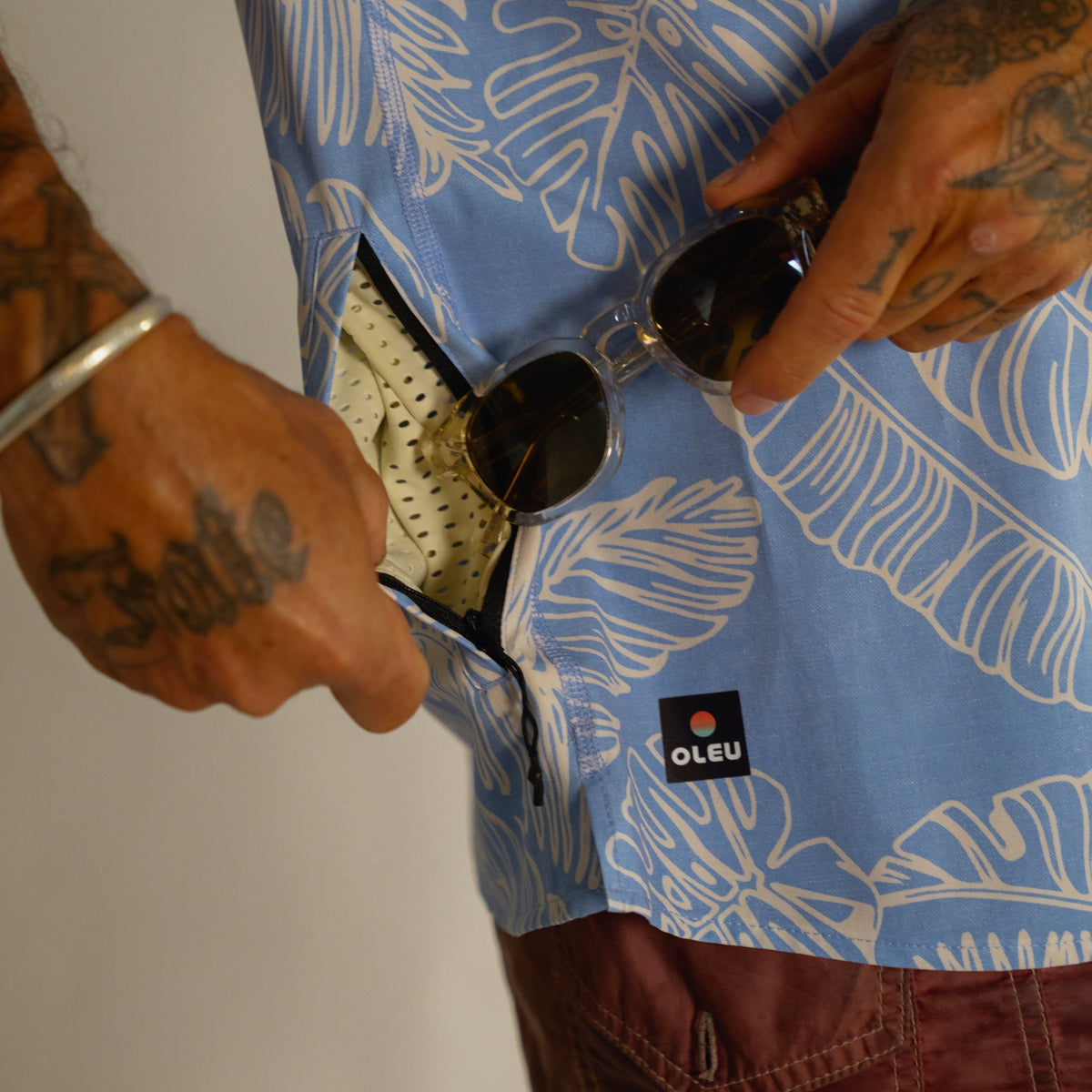 OLEU UV QUICK-DRY BOARDSHIRT - RAINFOREST CHAMBRAY