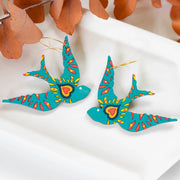 Turquoise Sparrow Hoops