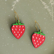 Strawberry Hoop Earrings
