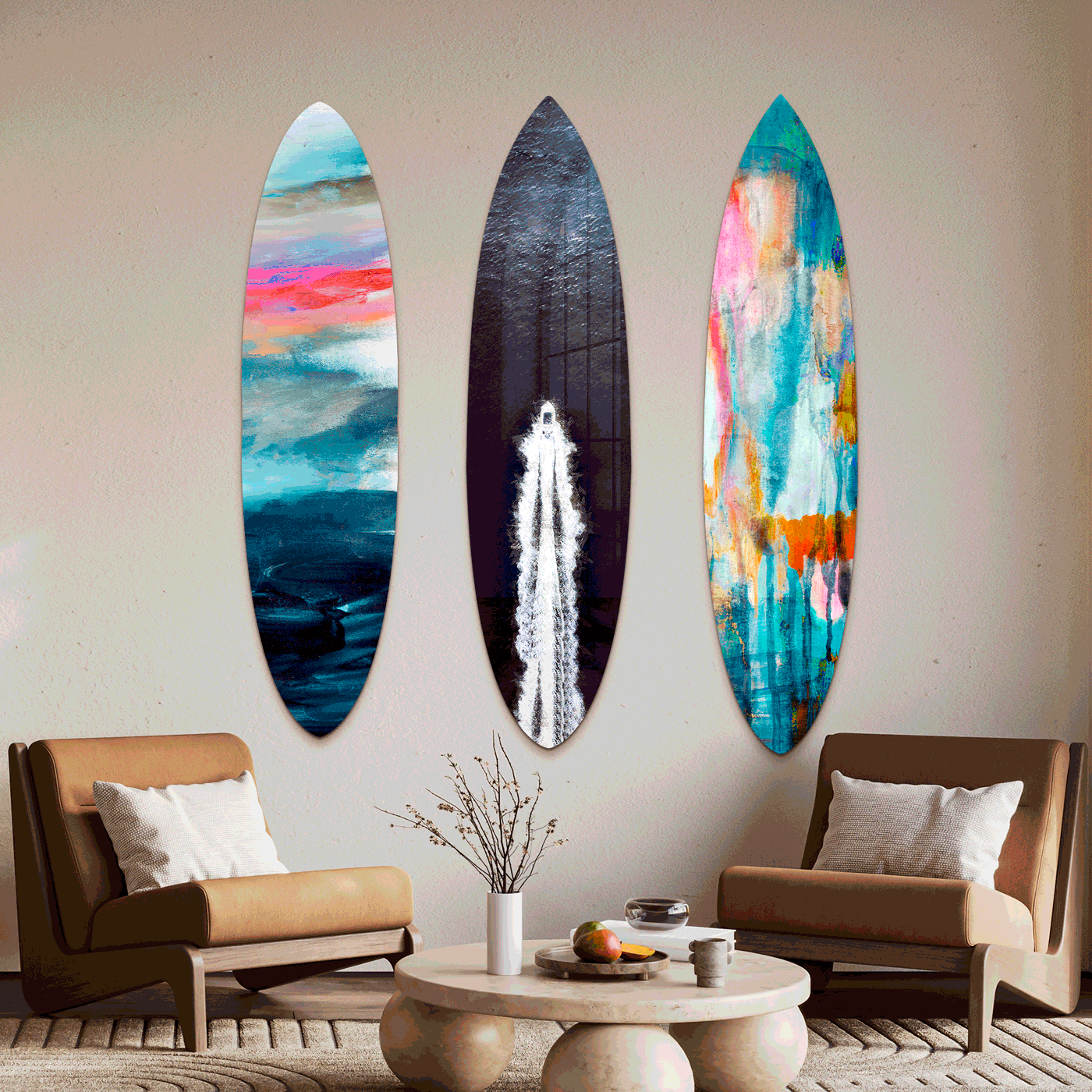 Tiger Effect - Decorative Acrylic Surfboard