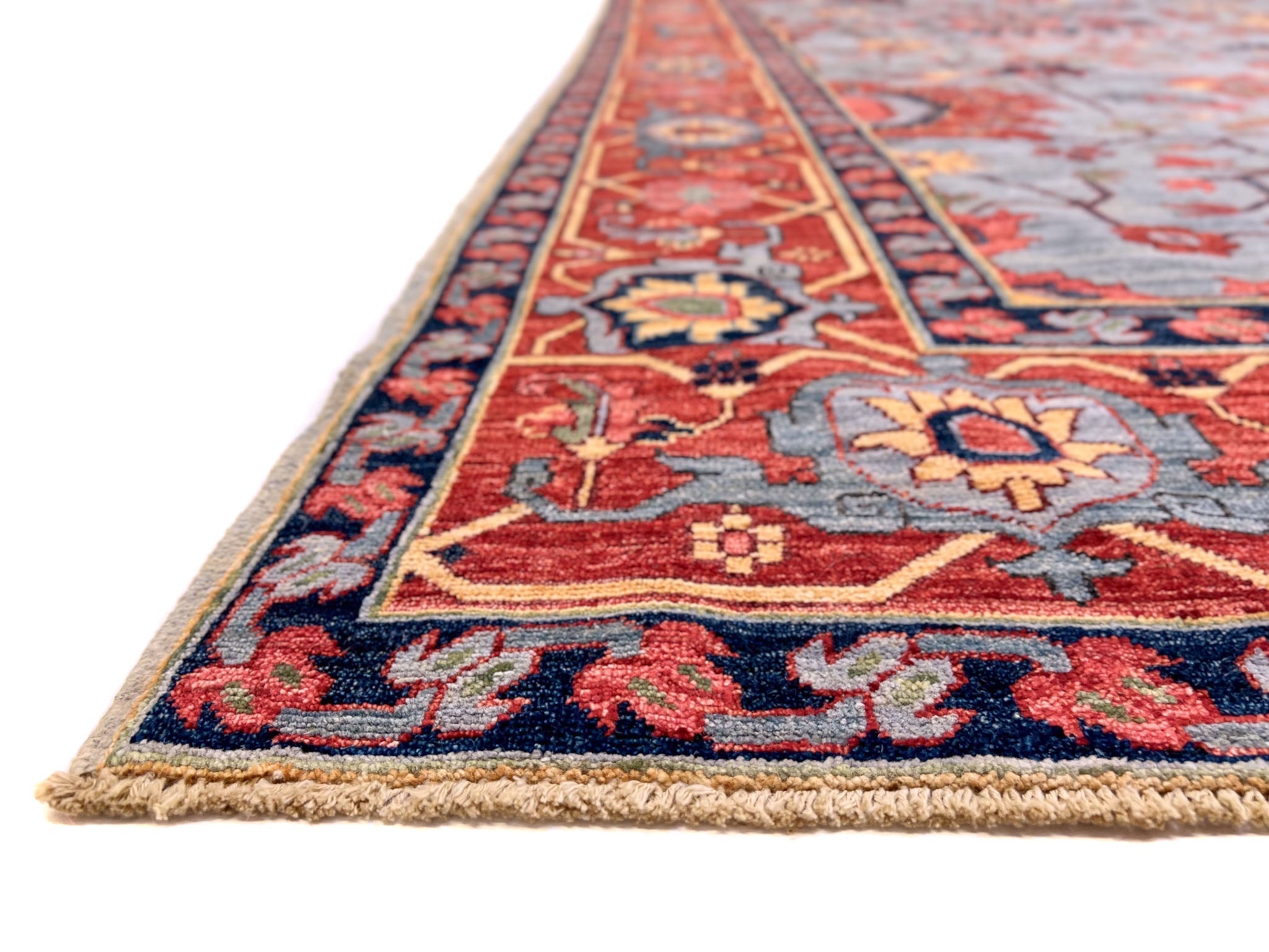 Afgahn Heriz (10'02"x14'00") lt.blue/red